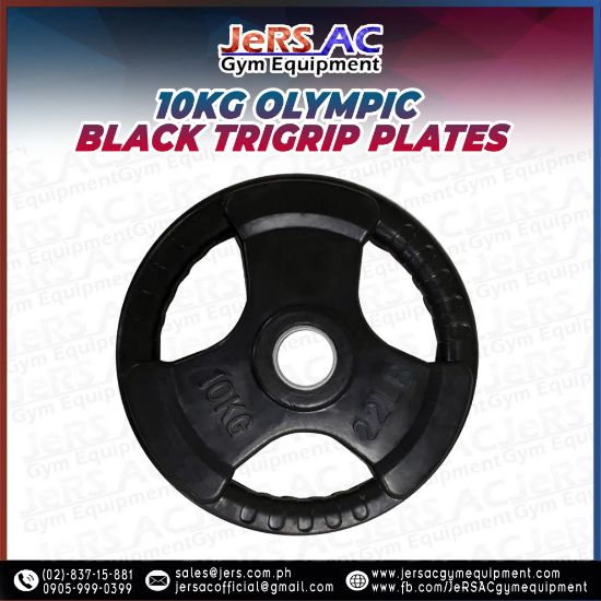 Picture of 10kg Olympic Black Tri-grip Plates (PAIR)