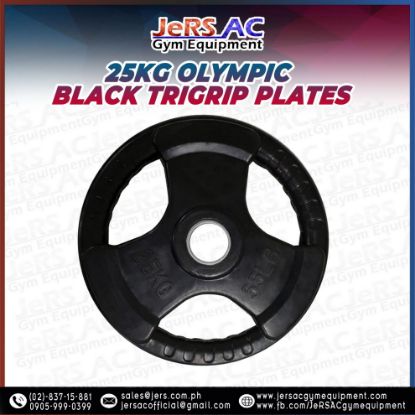 Picture of 25kg Olympic Black Tri-grip Plates (PAIR)