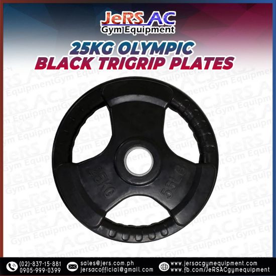 Picture of 25kg Olympic Black Tri-grip Plates (PAIR)